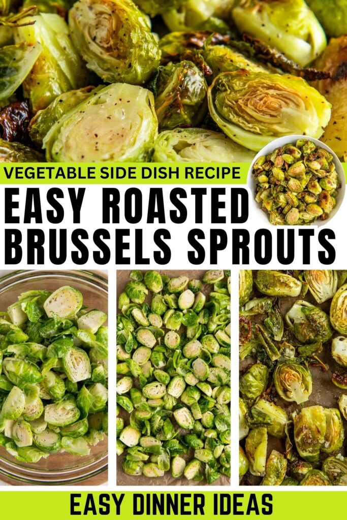 Easy roasted brussel sprouts recipe are made on a sheet pan after being tossed in a mixing bowl.