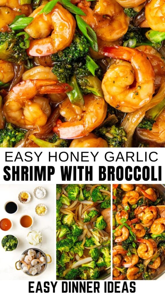 Shrimp and broccoli stir fry is cooked in one skillet.